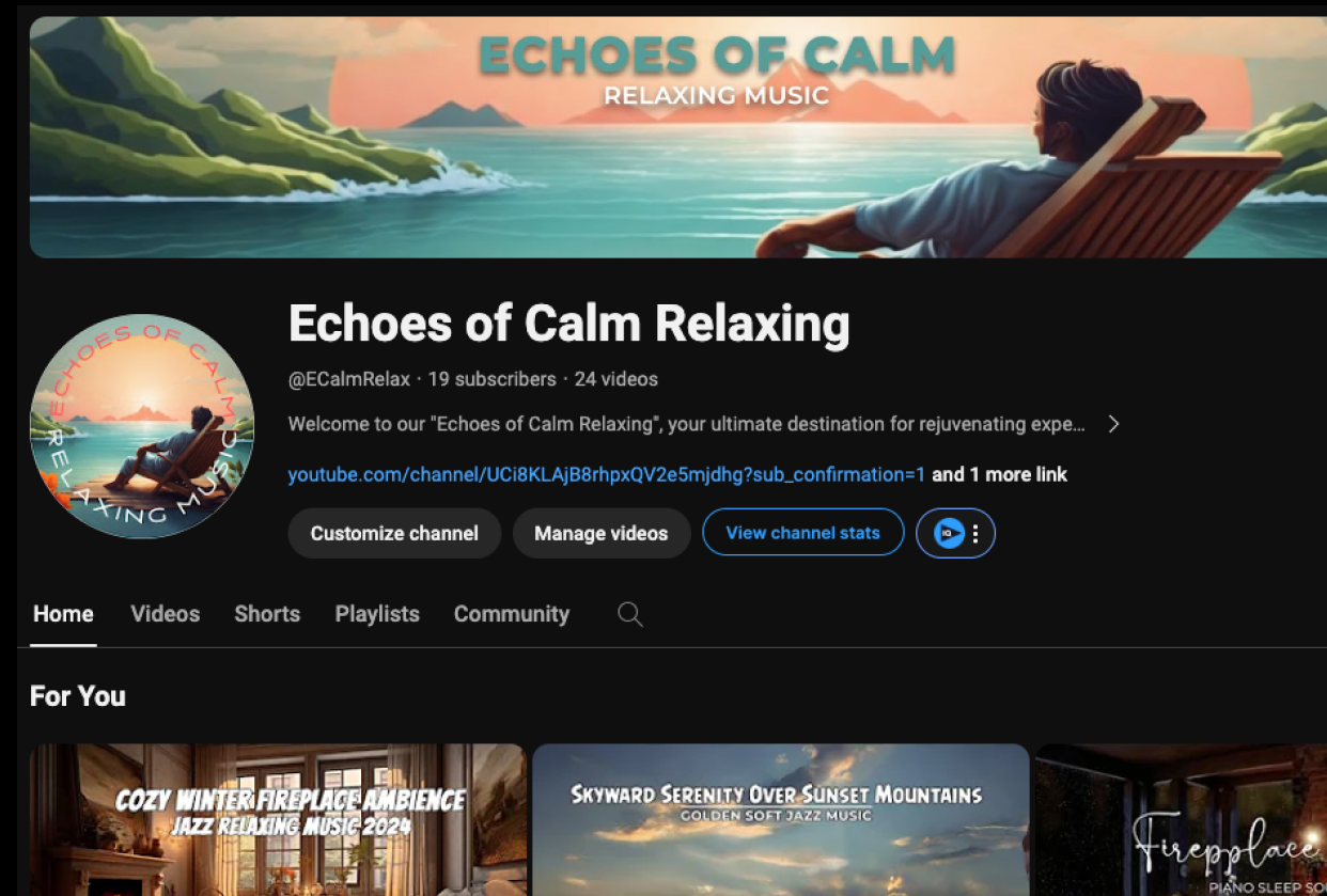 Youtube Echoes of Calm Relaxing Channel - student project