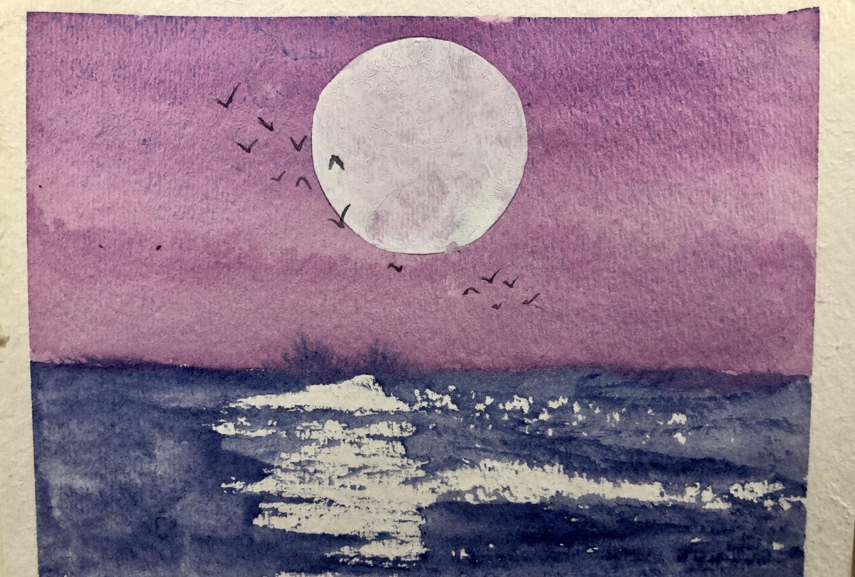 Sunsets with fly-away birds - student project