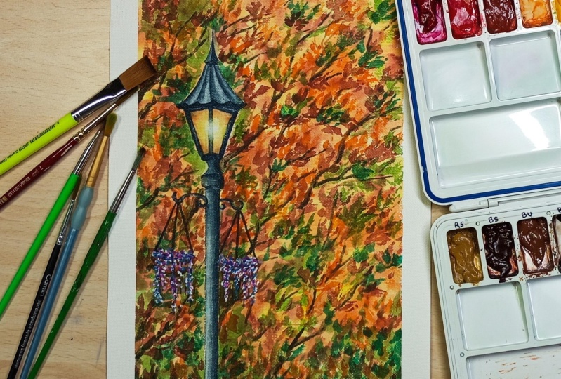 Lamp through the Autumn Colors