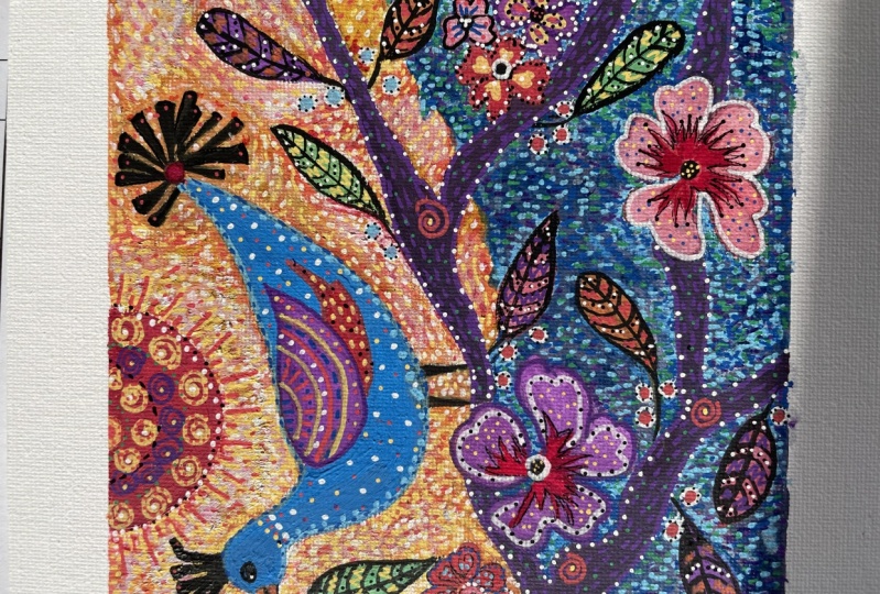 Acrylic and Gouache use for Texture and layers