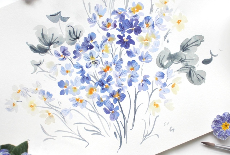 Loose Watercolor Primrose