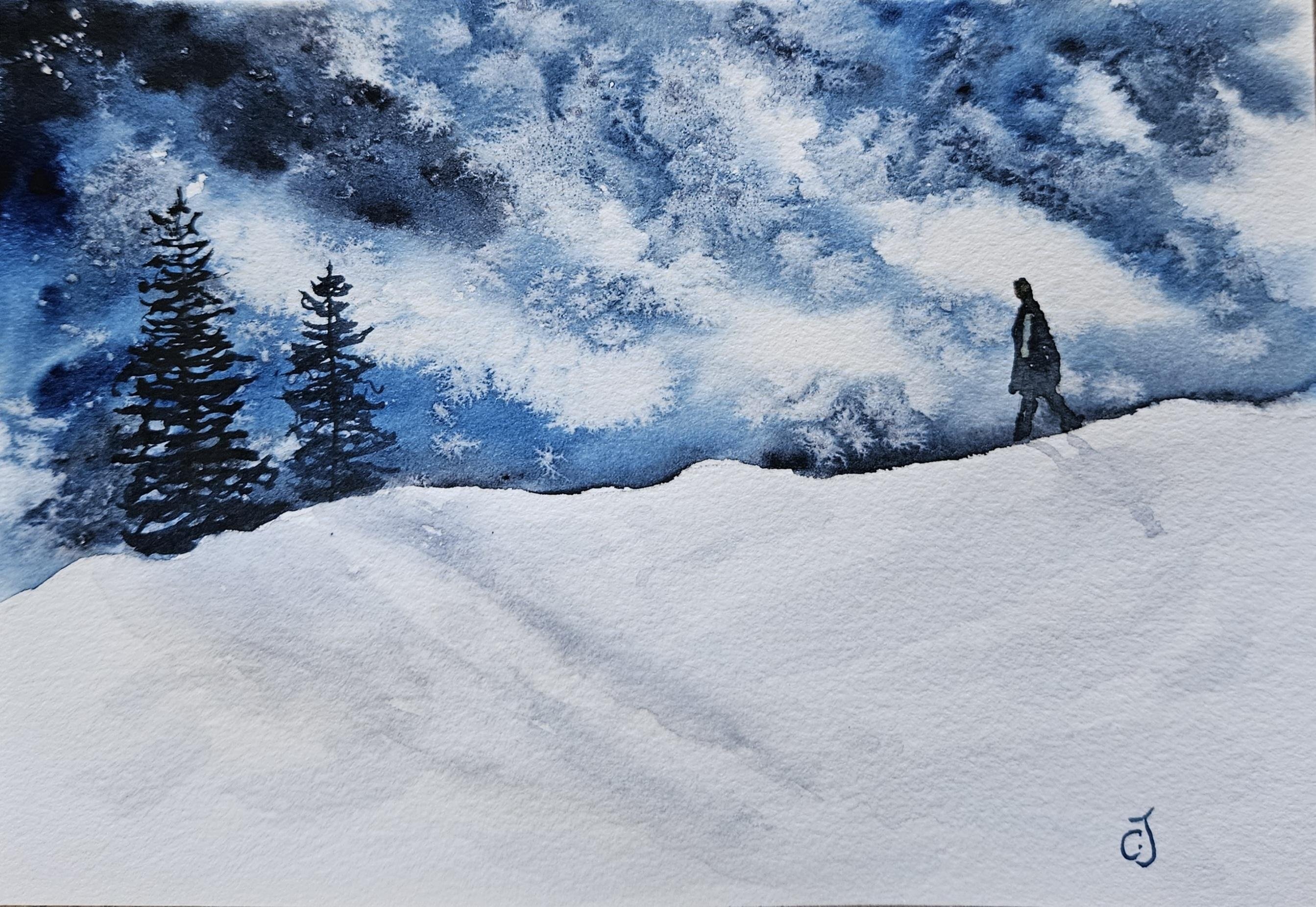 País das maravilhas do inverno: criando texturas de paisagem em aquarela  com sal | Züleyha Aydoğdu | Skillshare, image size:2686x1851