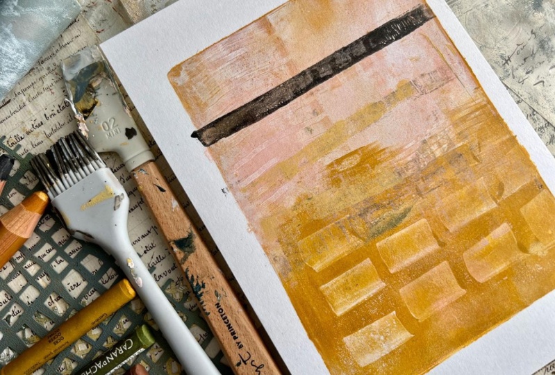 Modern Gelli Plate Printing: Sketchbook and Mixed Media Abstract Art