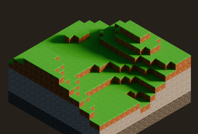 Minecraft scene, iso render