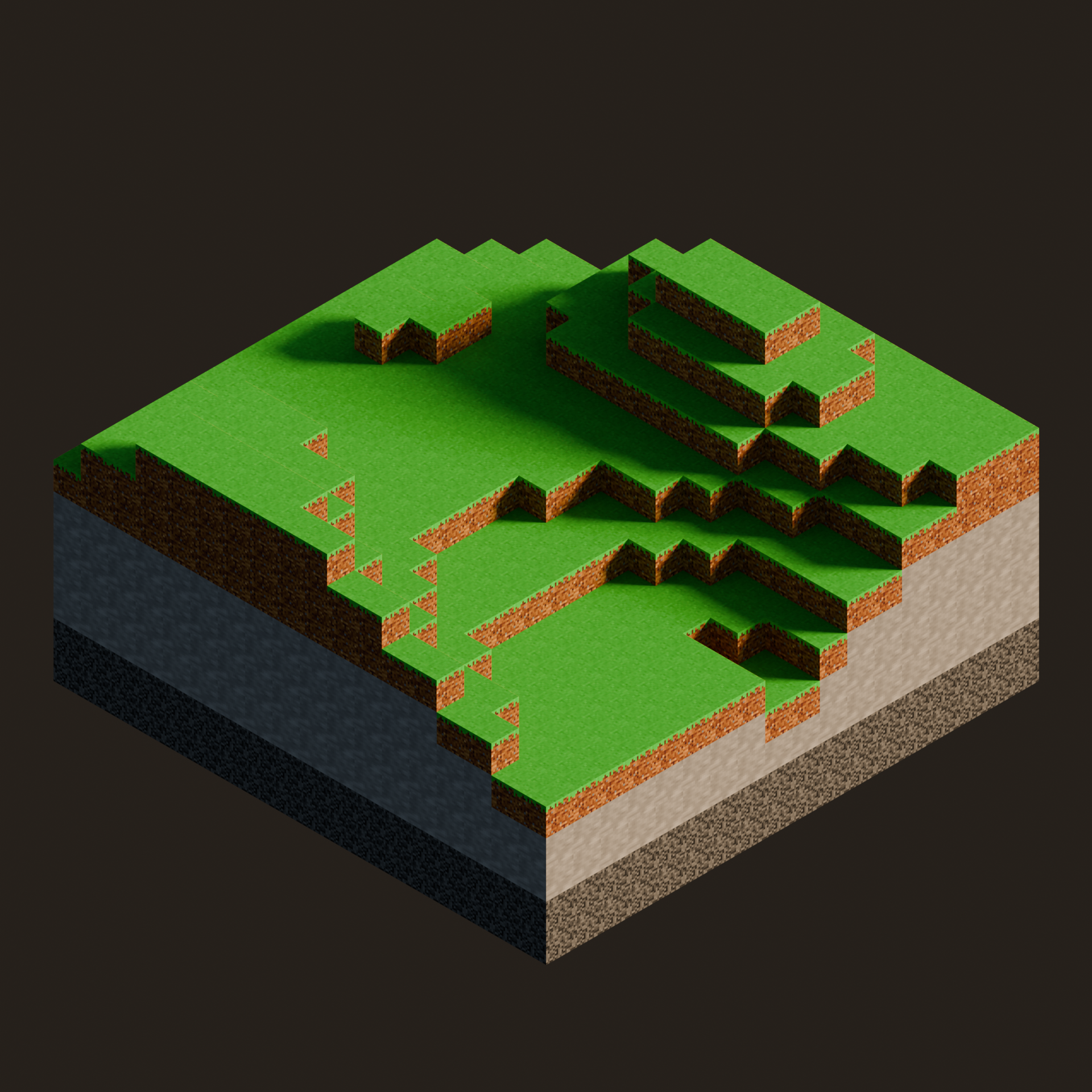 Minecraft scene, iso render - student project