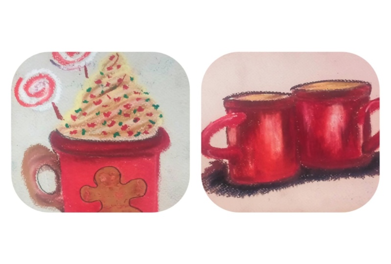 Oil pastel cups