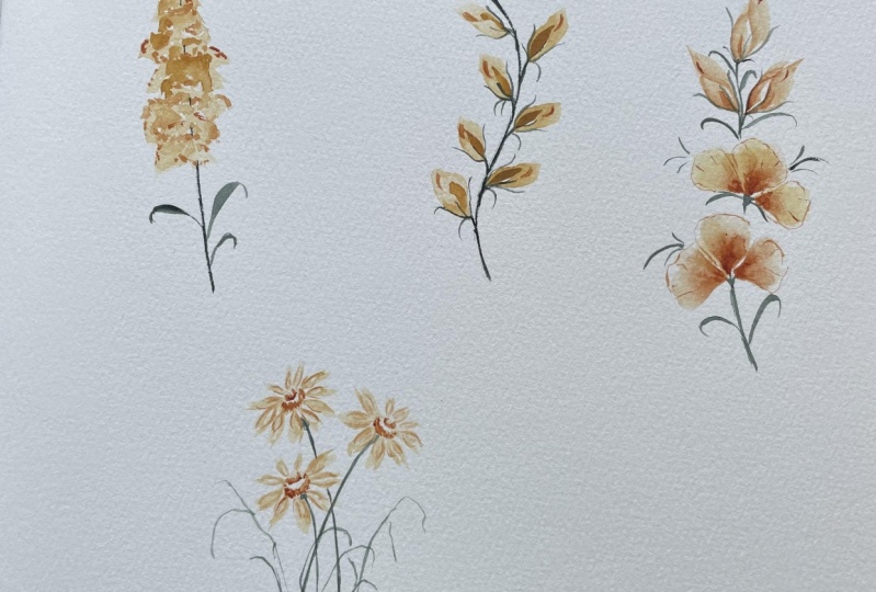 Simple watercolour flowers