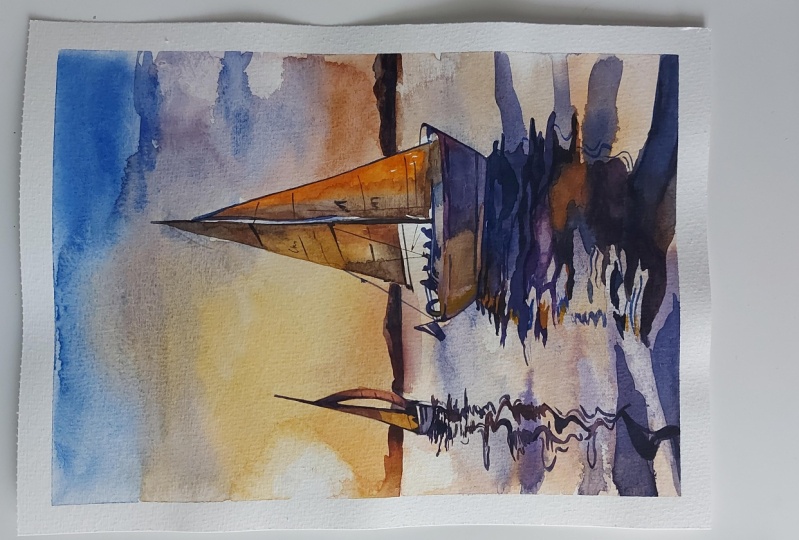 Sailboats at sunset