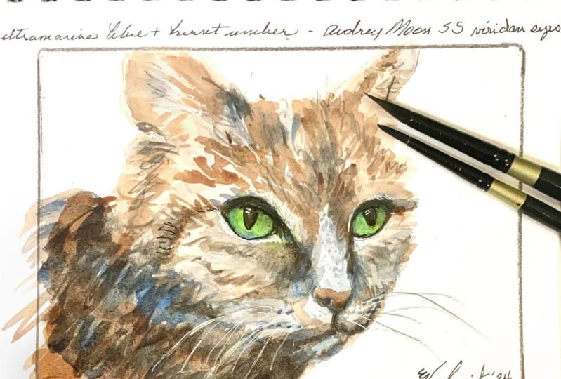 Grays - ultramarine & burnt umber cat