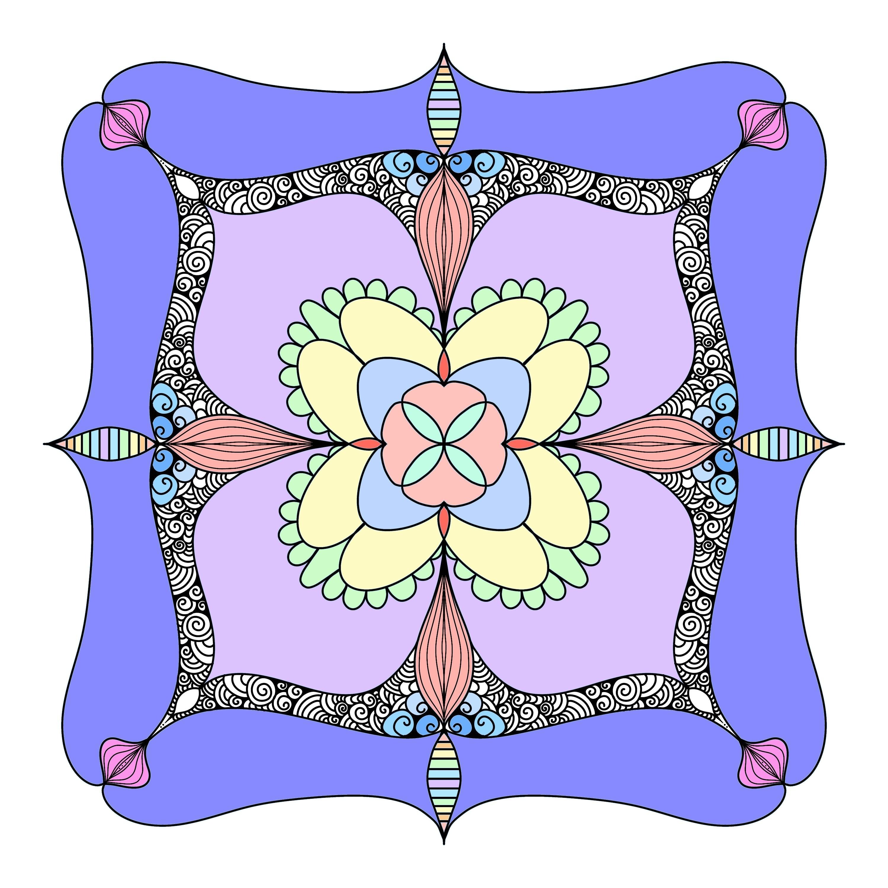 Mandala Magic in Procreate: A Quick \u0026 Colorful Adventure for Beginners |  Katie Simmons | Skillshare, image size:3000x3000