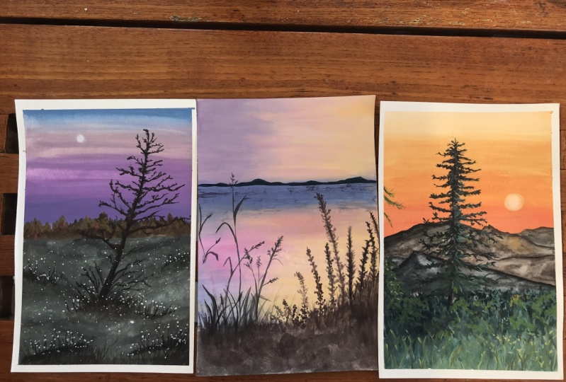 Gouache landscapes