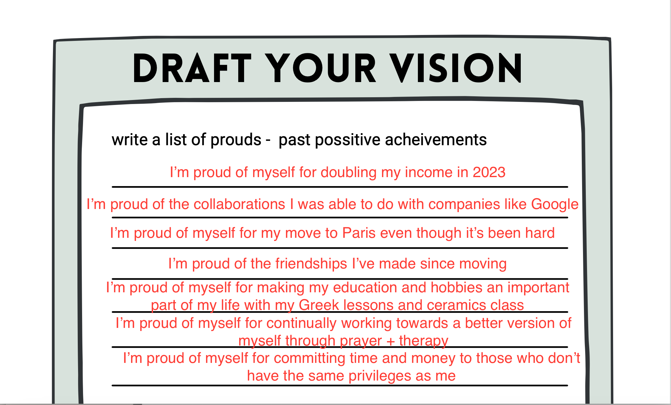 Vision Exercise - student project