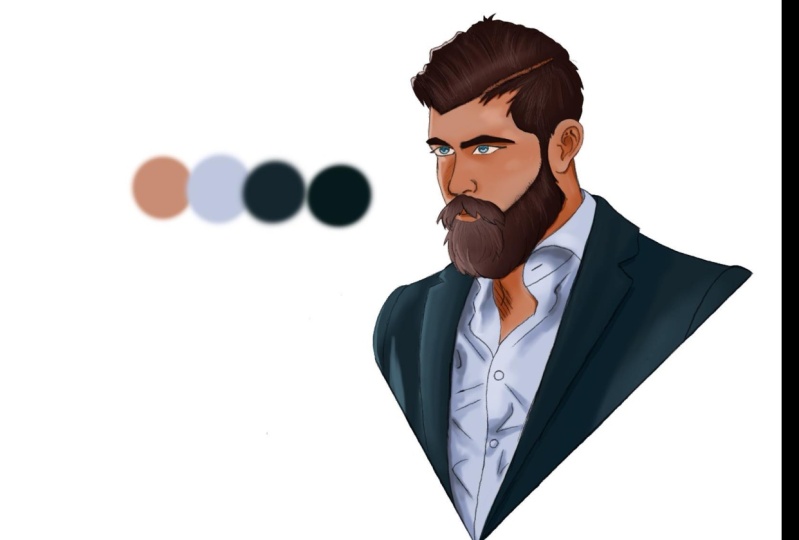 Handsome bearded male character