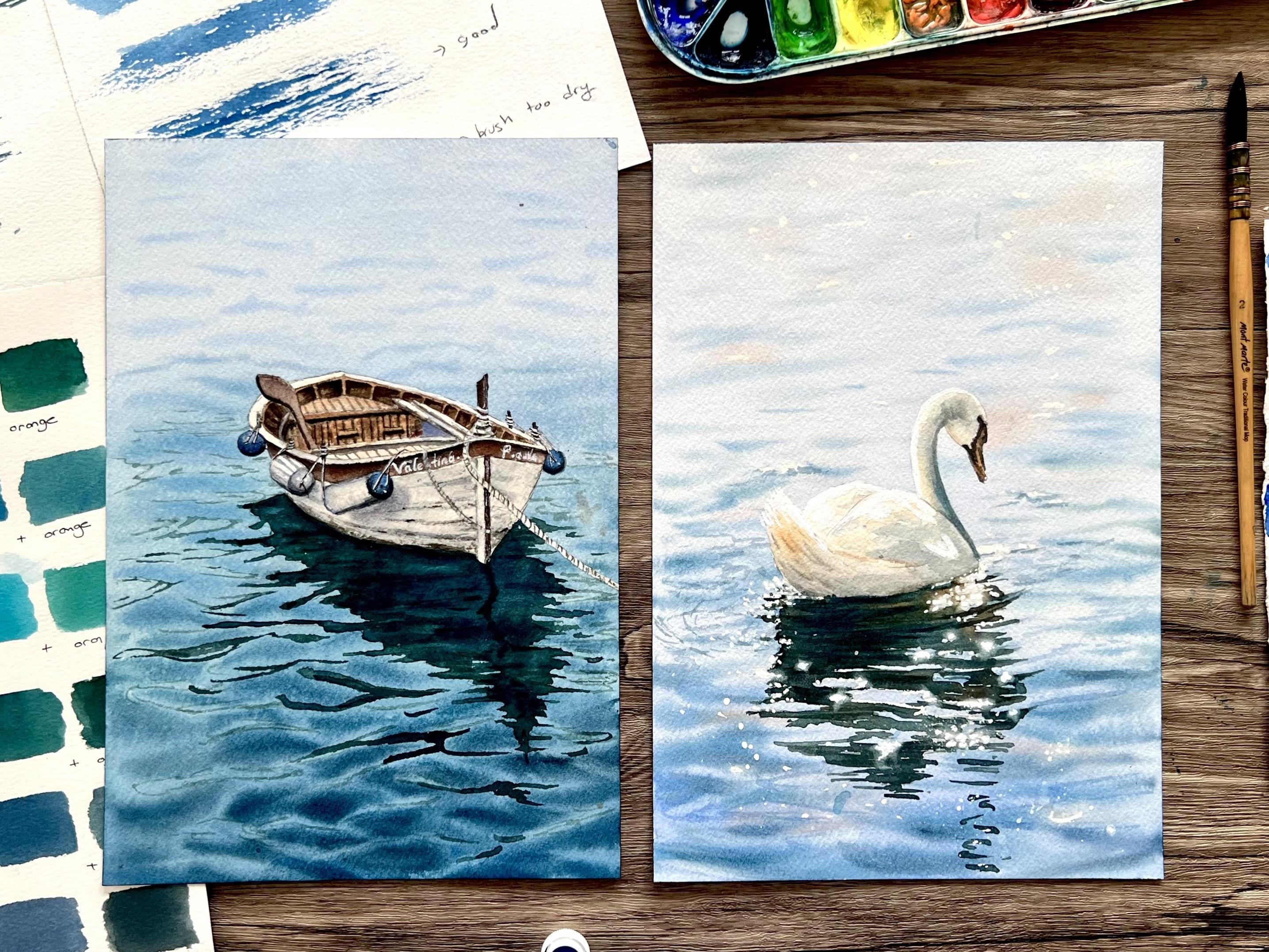 Watercolor Seascapes - student project
