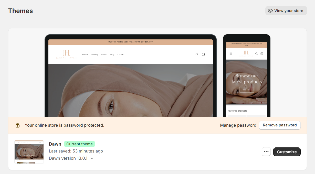 Creating a Website called Jannahayah (Modest Clothing) - student project