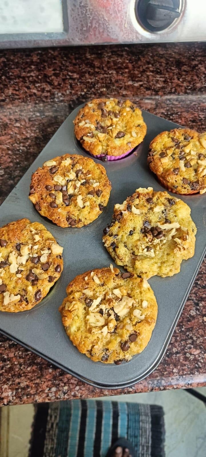 Banana walnut muffin with choco chip - student project