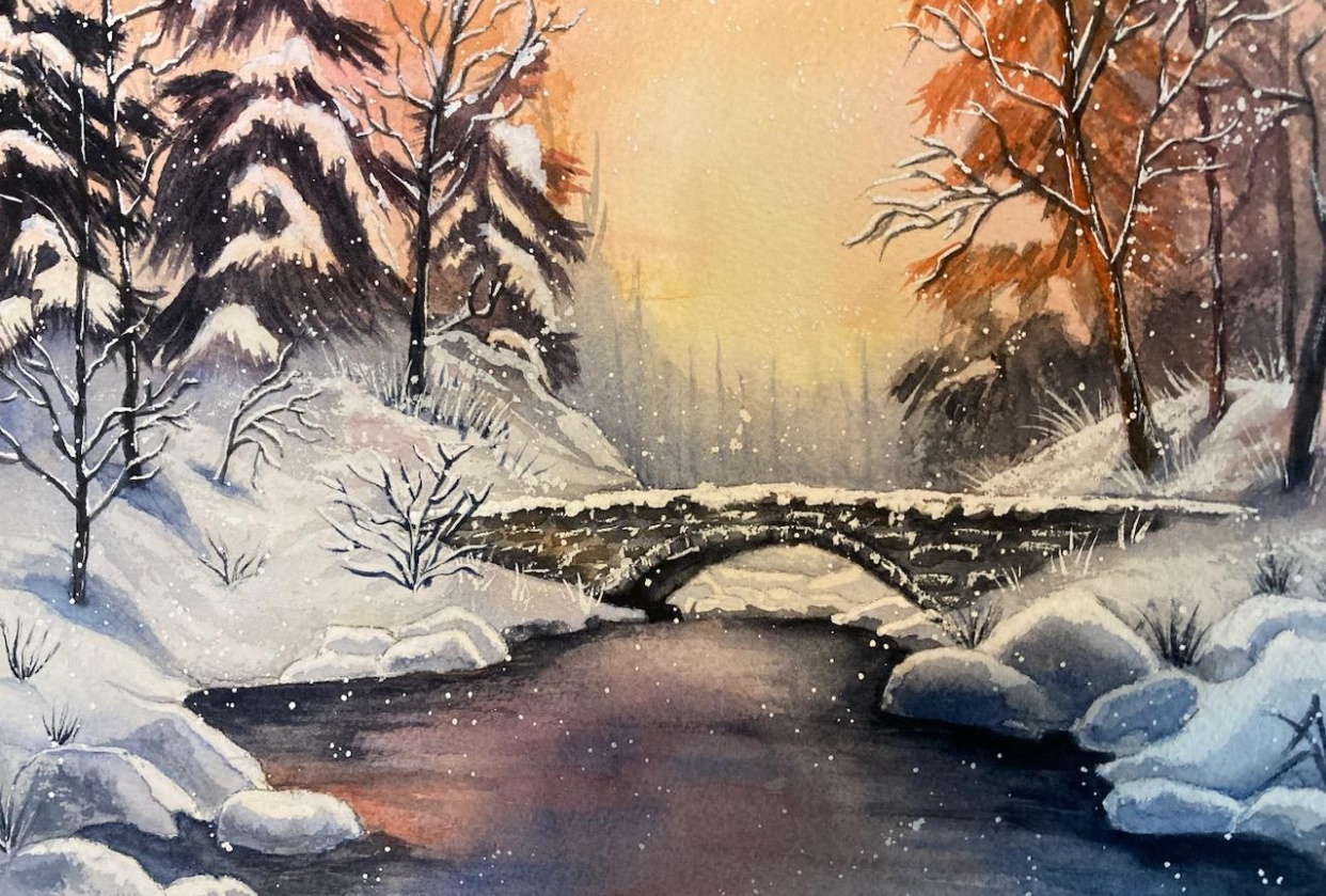 Chris' Bridge in Snow - student project