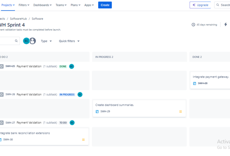 CONSULTING SOFTWARE DEVELOPMENT PROJECT DEPLOYMENT WITH JIRA
