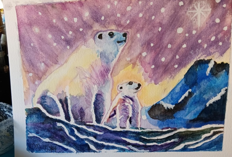 Mummy and Baby Polar Bears