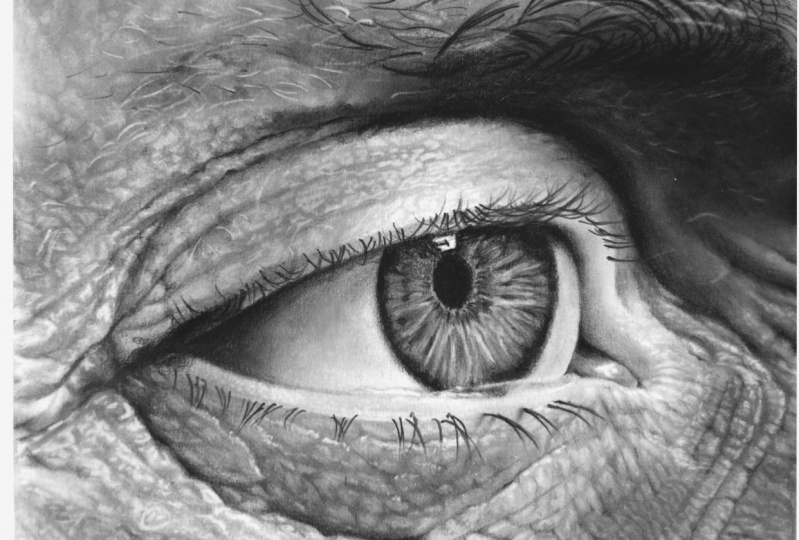 Photorealistic sketch of an eye