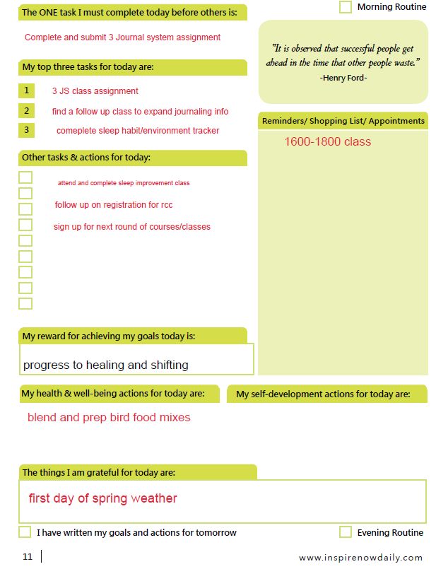 Daily template - student project