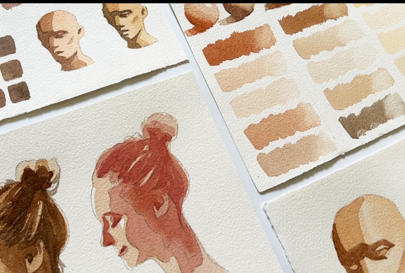 Skin Tone Swatches, Planes and Simple Portrait
