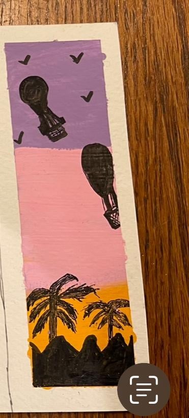 Gouache bookmark - student project