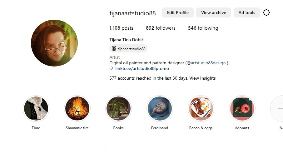 New instagram bio - student project