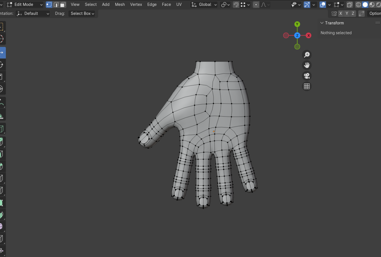low poly hand - student project