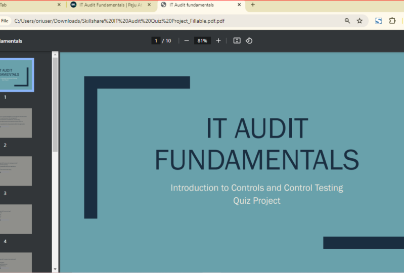 IT AUDIT FUNDAMENTALS