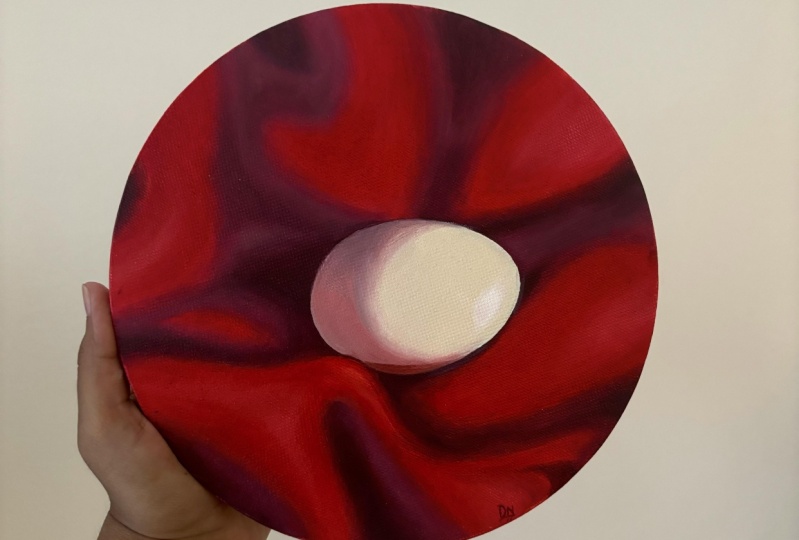 Egg oil painting