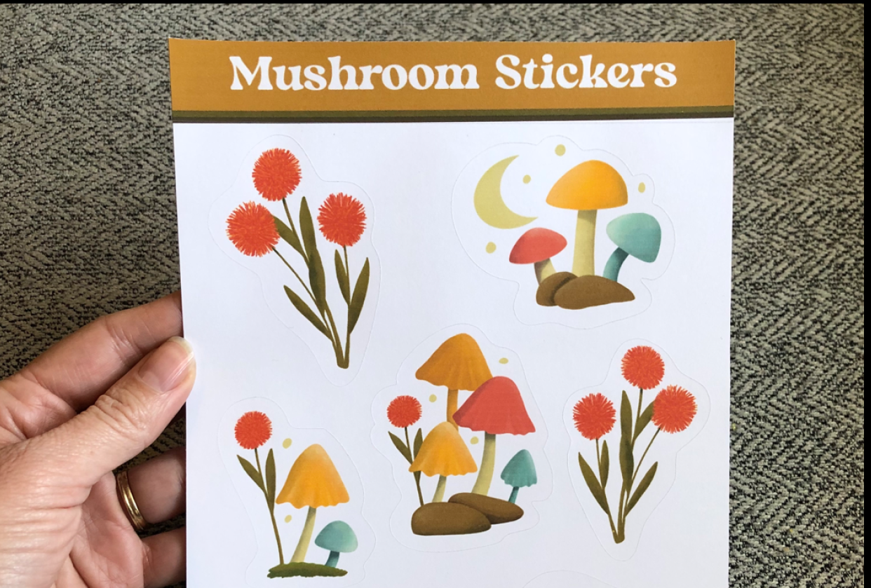 Mushroom Sticker Sheet - student project