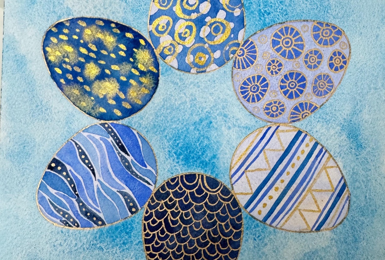 Geometric Egg Mandala - student project