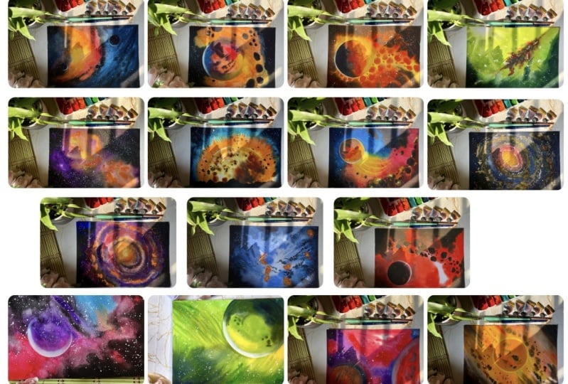Cosmic Exploration: A 15 Day Journey Through Space with Watercolours