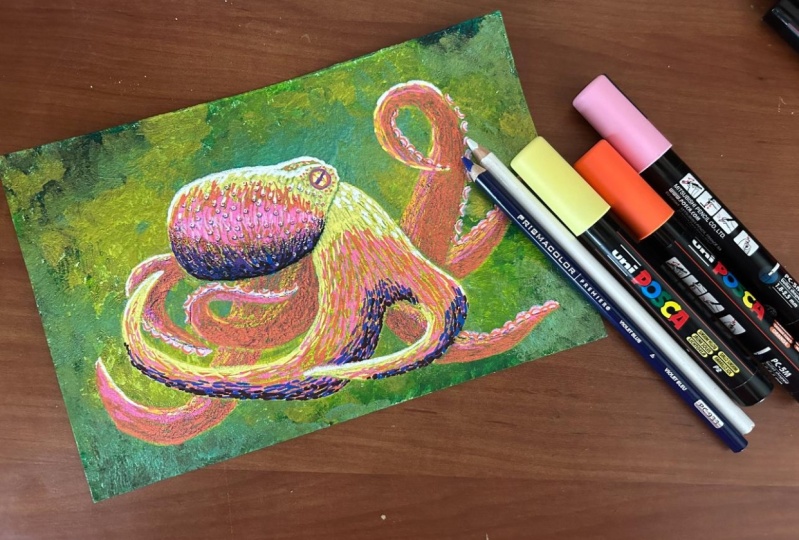 Posca Pens Octopus Follow along