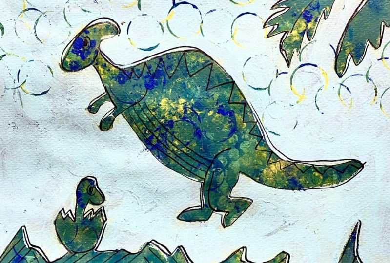 Dino reverse painting