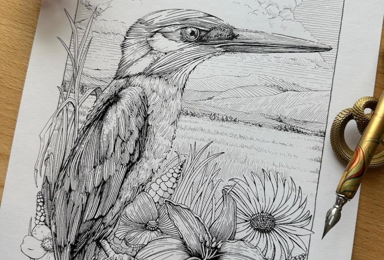 Dip Pens and Ink Realistic Drawing Project - student project