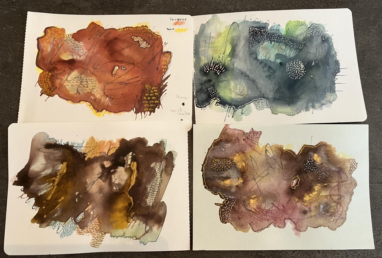 Mixed media projects- with water soluble supplies - student project