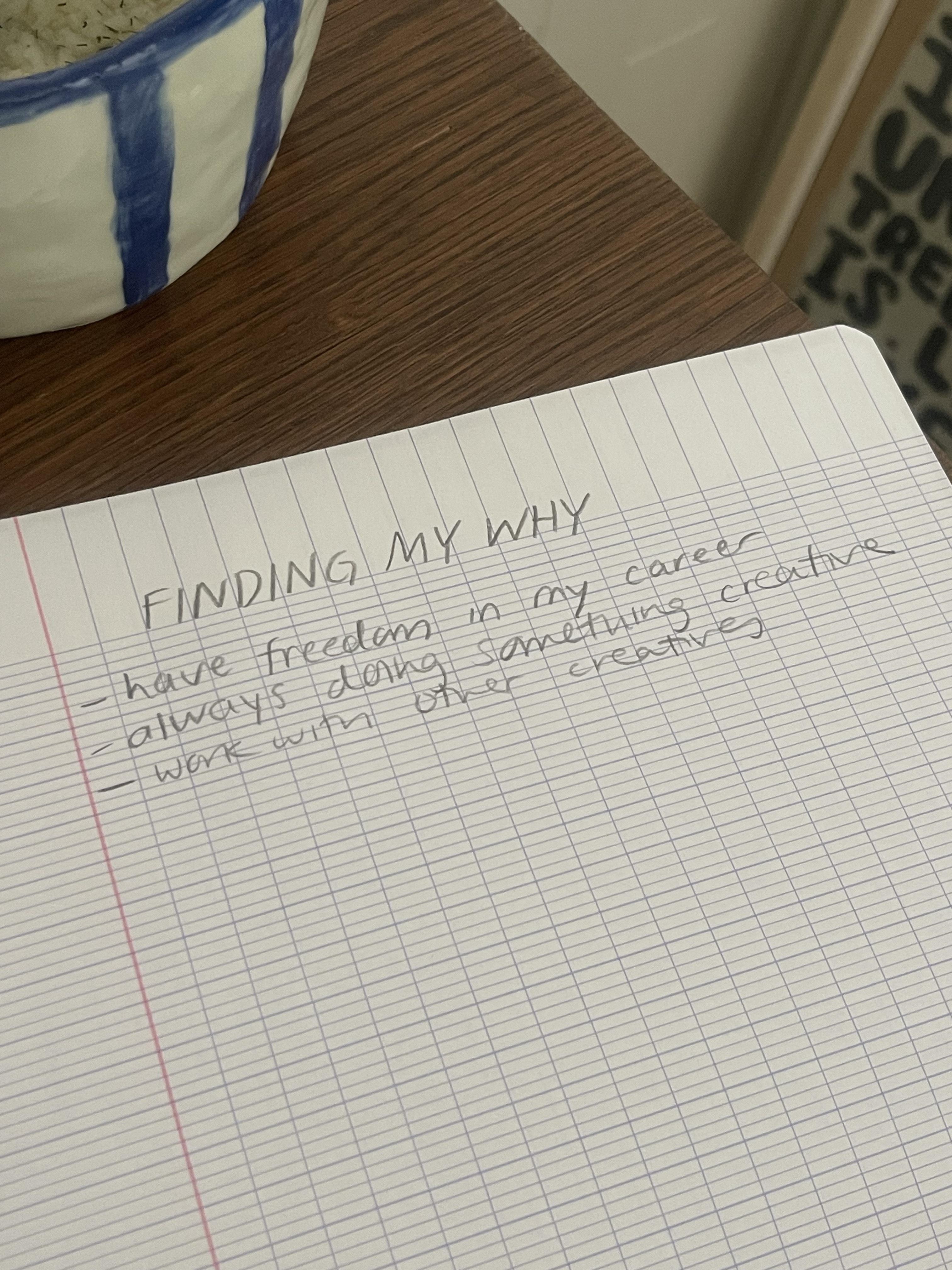 Finding My Why - student project