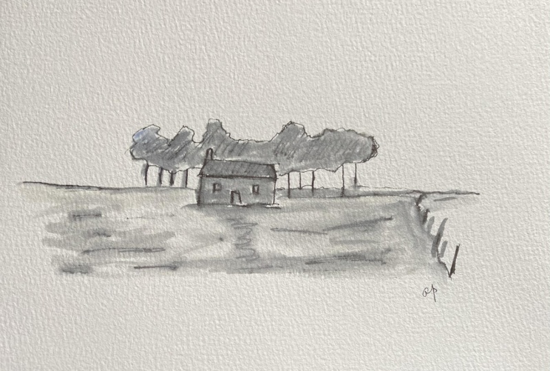 Ink sketching with water soluble ink