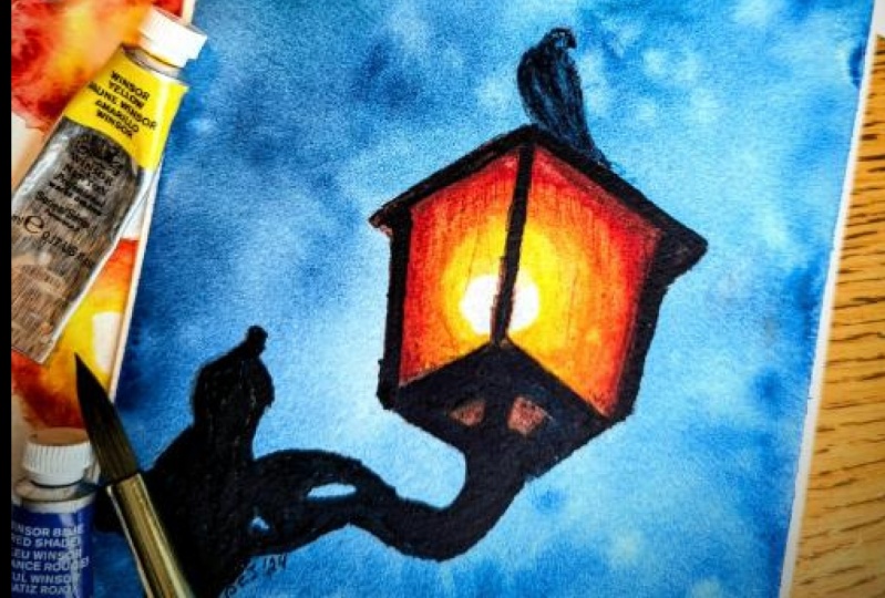 Glowing Lamp with Bird