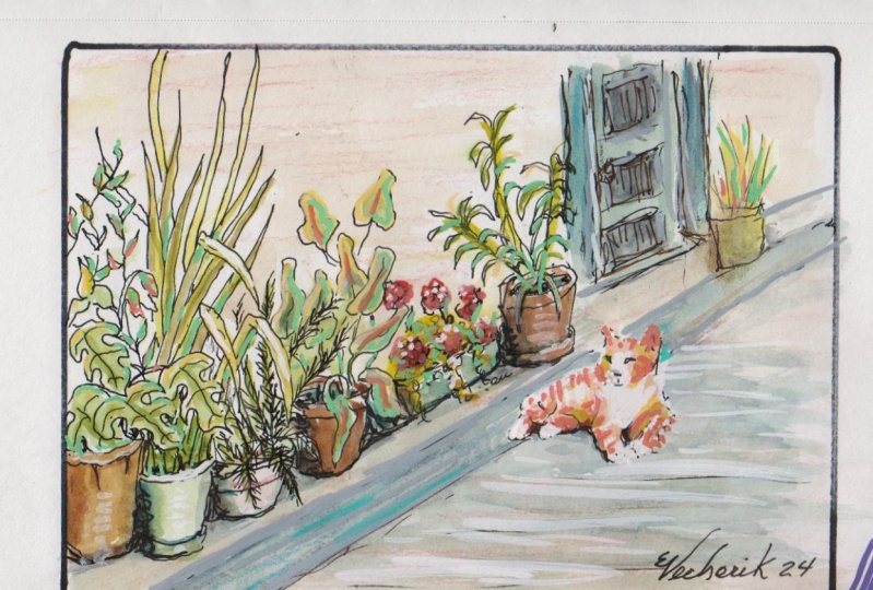 Sketching with mixed media -I love Sharpies newest product