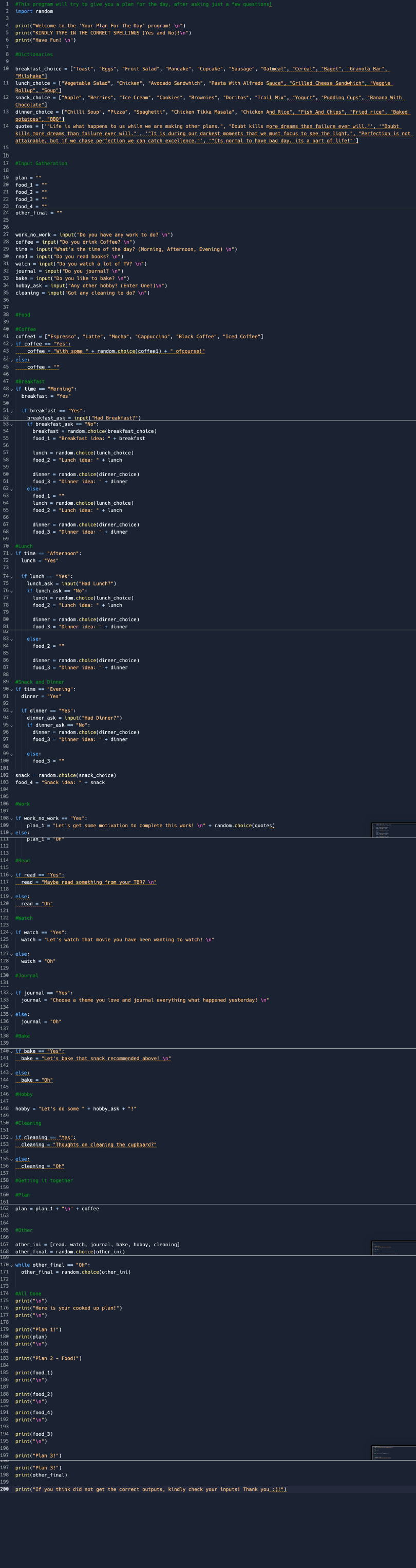 Your Plan For The Day!