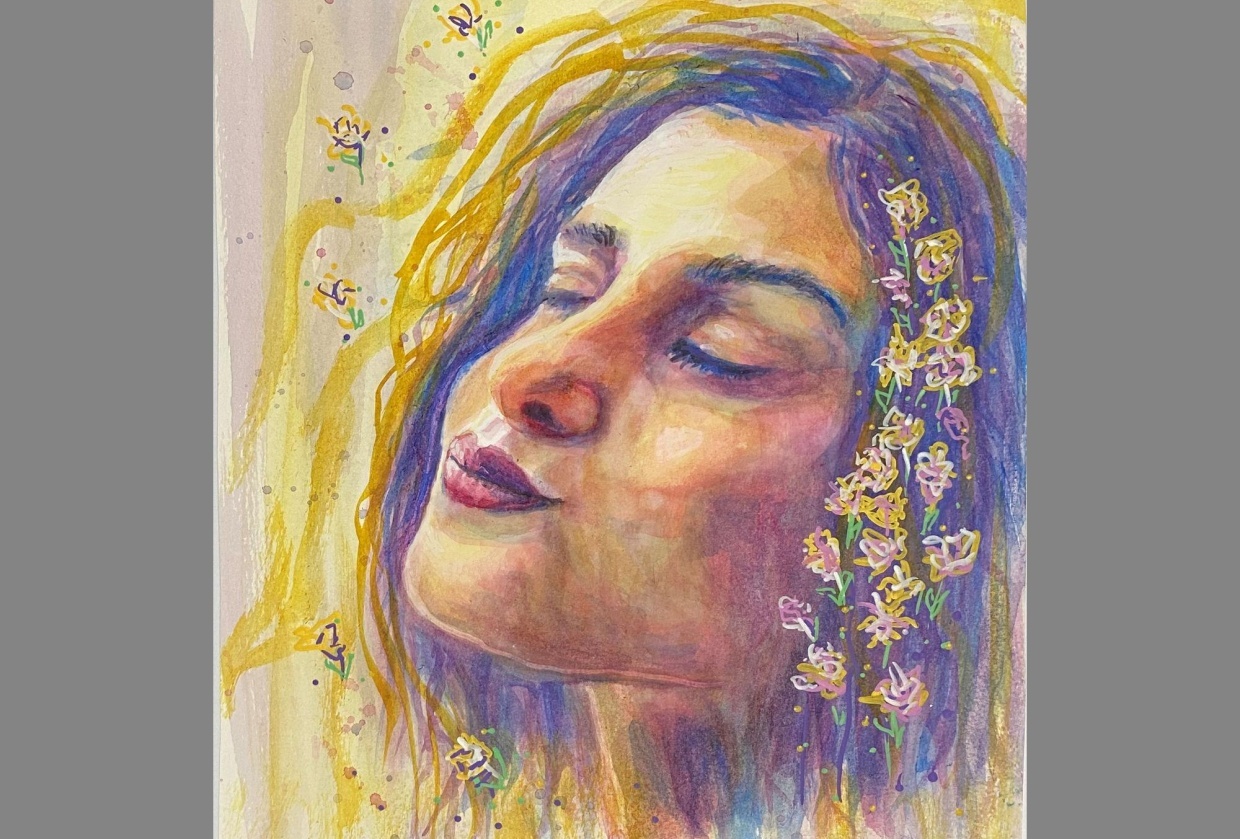 Watercolor portrait - student project