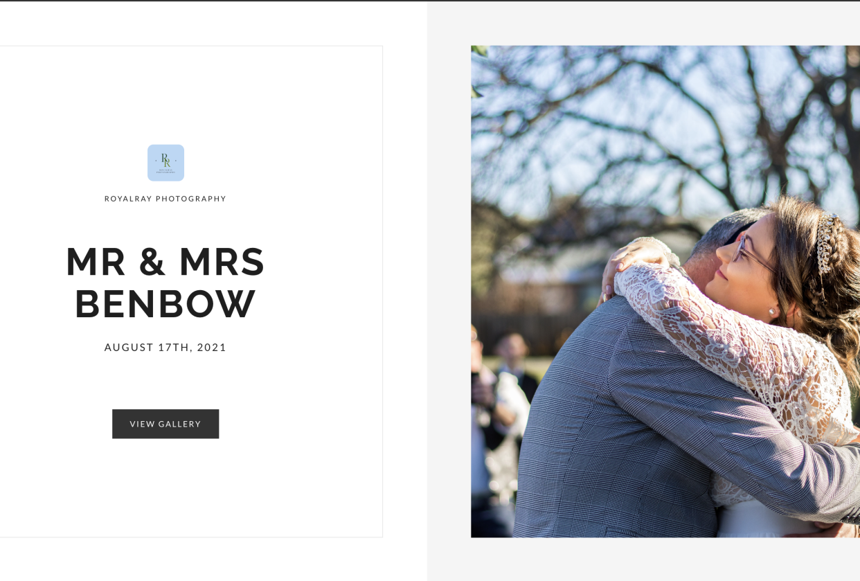 Wedding Client gallery - Pixieset - student project