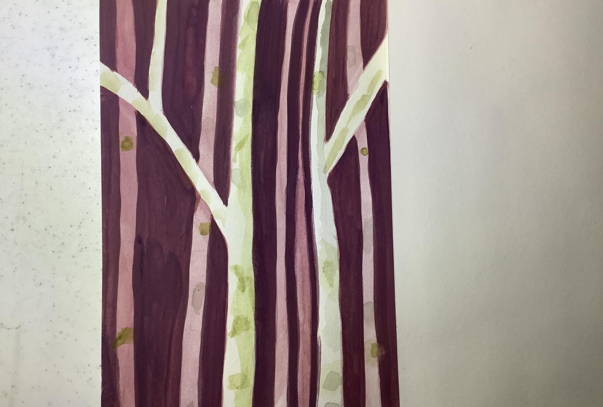 Negative space Birch Trees by Marla S - student project