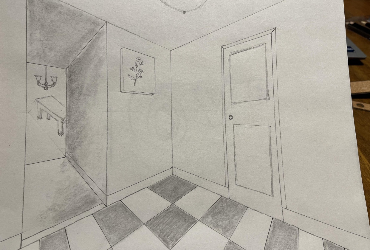 Two point perspective room - student project