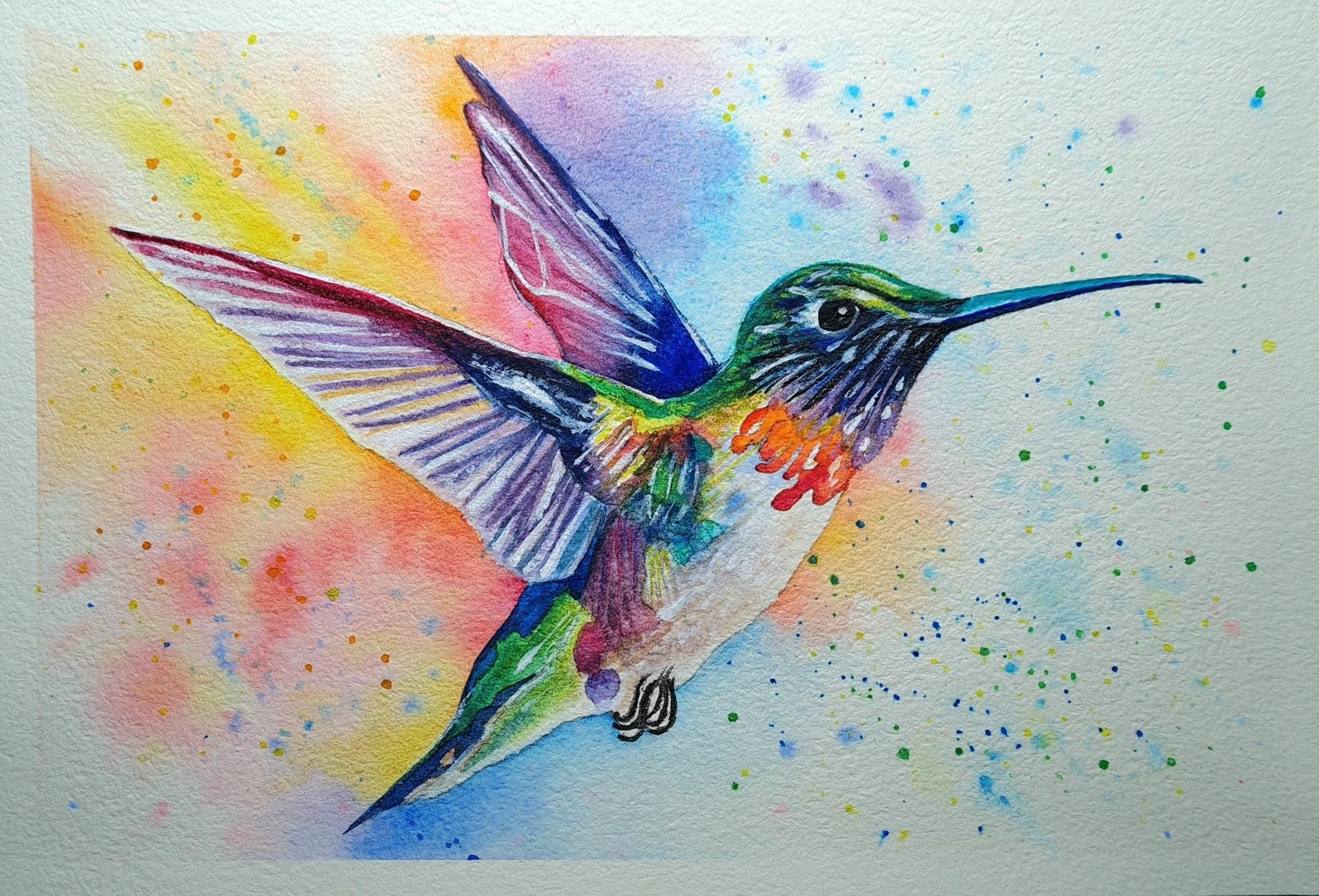 Aquarelle expressive : peindre des colibris avec des couleurs passionnantes  | Will Elliston | Skillshare, image size:2310x1570