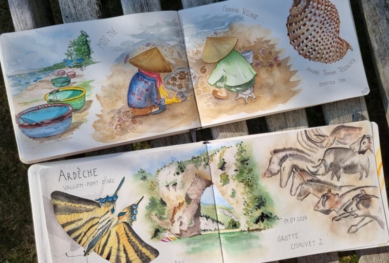 Travel Sketches Mui Ne and Vallon Pont D'Arc