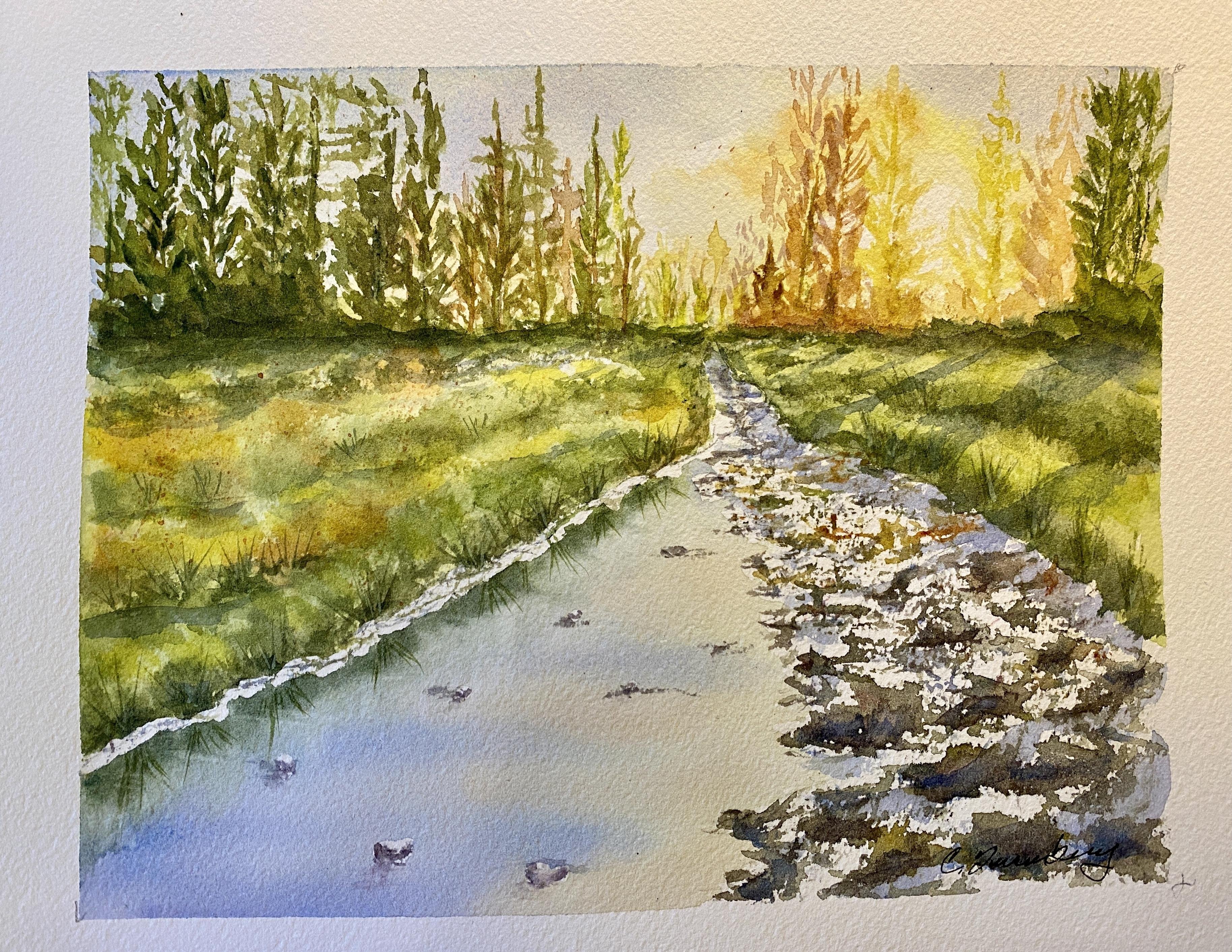 Sunrise on River - student project
